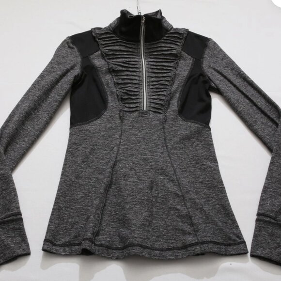 LULULEMON Run Your Heart Out Pullover Jacket Heathered Black - Picture 1 of 3